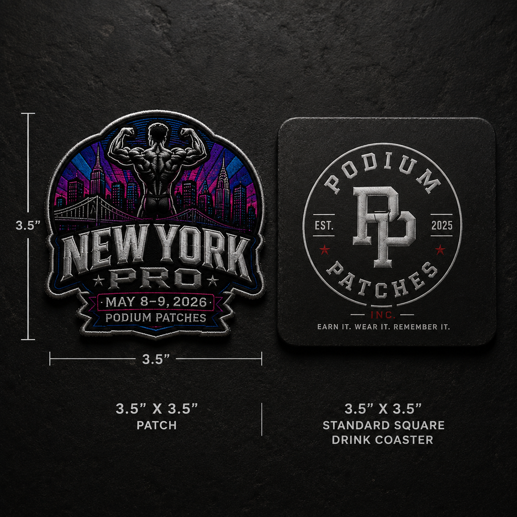 Podium Patches standard 3.5 inch patch size guide